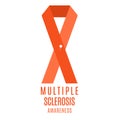 Multiple sclerosis awareness ribbon with a pin