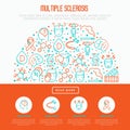 Multiple sclerosis concept in half circle