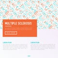 Multiple sclerosis concept with thin line icons Royalty Free Stock Photo