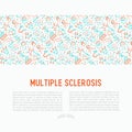 Multiple sclerosis concept with thin line icons Royalty Free Stock Photo