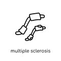 Multiple sclerosis icon. Trendy modern flat linear vector Multiple sclerosis icon on white background from thin line Diseases col