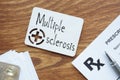 Multiple sclerosis is shown on the conceptual medical photo