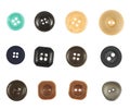 Multiple sew-through buttons isolated Royalty Free Stock Photo