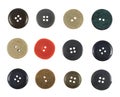 Multiple sew-through buttons isolated Royalty Free Stock Photo