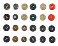 Multiple sew-through buttons isolated Royalty Free Stock Photo