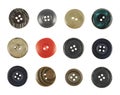 Multiple sew-through buttons isolated Royalty Free Stock Photo