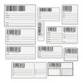Multiple shipping labels isolated on white background Royalty Free Stock Photo