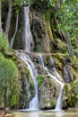 Multiple silky water streams of waterfall Bigar