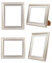 Multiple of Silver Photo Frames ISOLATED on White Background Royalty Free Stock Photo