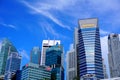 Multiple skyscrapers of famous company at financial district in Singapore