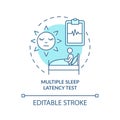 Multiple sleep latency test turquoise concept icon