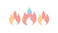 Multiple Small Fire Flames Dynamic Vector Graphic Collection, vector design Generative AI Royalty Free Stock Photo