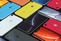 Mosaic of iPhone XR all colors, landscape