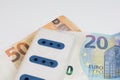 Multiple socket end Euro banknotes Royalty Free Stock Photo