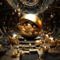 Multiple spheres of gold