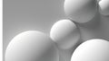 Multiple spheres and holes Contemporary art minimal flat ray composed of simple geometry Gray abstract 3D rendering image