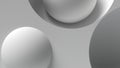 Multiple spheres and holes minimal flat ray conveys the beauty of geometry in a simple gray abstract 3D rendering image