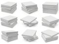 Multiple stacks of pristine white paper sheets Royalty Free Stock Photo