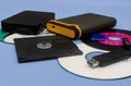 Multiple storage devices, data security, digital data storage Royalty Free Stock Photo