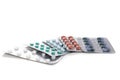 Multiple strips of pills tablet, caplet, capsule. Medication for various disease Royalty Free Stock Photo