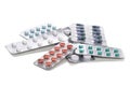 Multiple strips of pills tablet, caplet, capsule. Medication for various disease