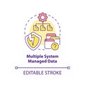 Multiple system managed data concept icon