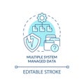 Multiple system managed data turquoise concept icon