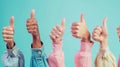 Multiple Thumbs Up Gestures.AI generated image Royalty Free Stock Photo