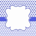 Blue Hearts frame invitation card