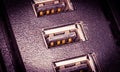 Multiple USB ports - computing, technology, IT Royalty Free Stock Photo