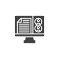 Multiple user with document files vector icon