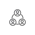 Multiple user outline icon