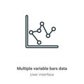 Multiple variable bars data outline vector icon. Thin line black multiple variable bars data icon, flat vector simple element Royalty Free Stock Photo