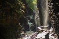 Multiple waterfalls on the Gorge trail in Watkins Glen state park, New York. Royalty Free Stock Photo