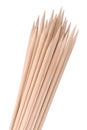 Multiple wooden bamboo skewers laying Royalty Free Stock Photo