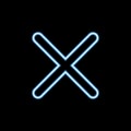 multiplication sign icon in neon style. One of web collection icon can be used for UI, UX