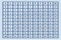 Multiplication Square. School vector illustration on grid paper. Multiplication Table. Help to learn mathematics. Poster Royalty Free Stock Photo