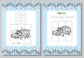 Multiplication table. Puzzle coloring book hippo. Childish style. Educational games. Game.Vector