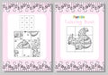 Multiplication table. Puzzle coloring book squirrel with a bump. Vector