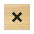 Multiply sign wood block on white with clipping path Royalty Free Stock Photo