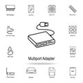 Multiport adapter icon. Detailed set of computer part icons. Premium graphic design. One of the collection icons for websites, web