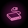 Multiport adapter neon icon. Simple thin line, outline vector of computer parts icons for ui and ux, website or mobile application