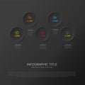Multipurpose dark Infographic template with five circle steps