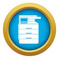 Multipurpose device, fax, copier and scanner icon blue vector isolated Royalty Free Stock Photo