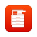 Multipurpose device, fax, copier and scanner icon digital red Royalty Free Stock Photo