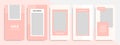 Minimal abstract geometric Instagram layout banner template in peach color