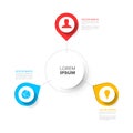 Multipurpose Infographic template with three elements Royalty Free Stock Photo