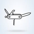 Multipurpose knife Penknife. vector Simple modern icon design illustration