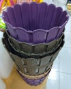 Multipurpose round plastic baskets fruit and vegtable,empty colorful kitcken design