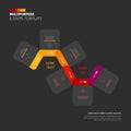 Multipurpose 6 Steps Template Infographic Design on Dark Background Royalty Free Stock Photo